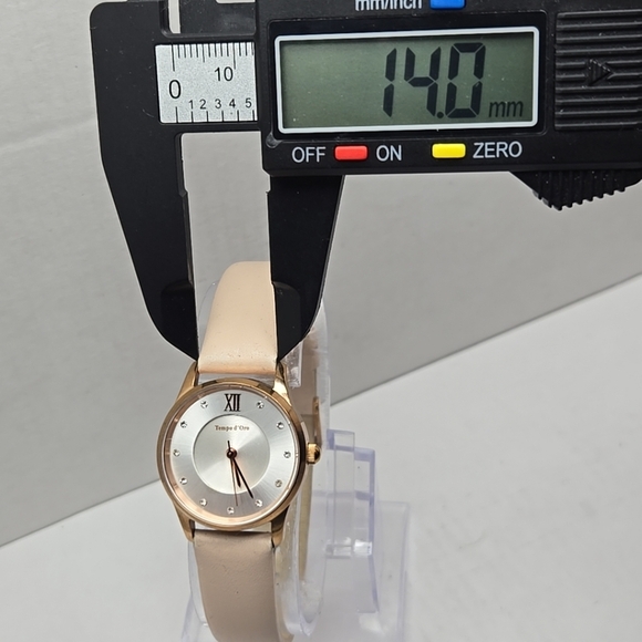 Womens TCM Twmpo d'Ore Diamond Dial Quartz Watch Pink Leather Strap New Battery - Picture 5 of 11